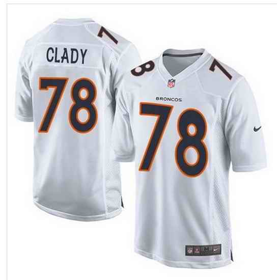 Nike Broncos #78 Ryan Clady White Mens Stitched NFL Game Event Jersey